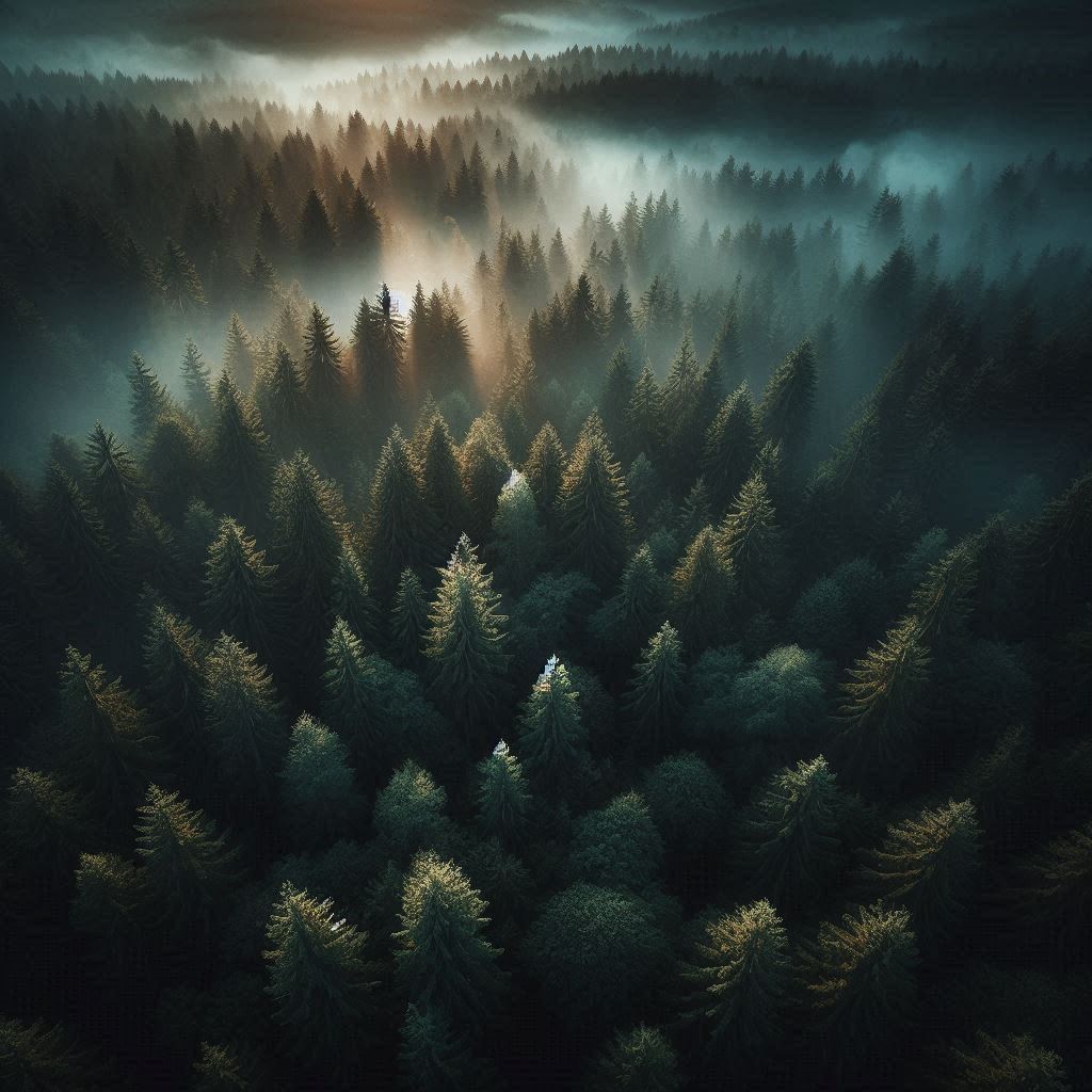 Drohnenaufnahme Wald